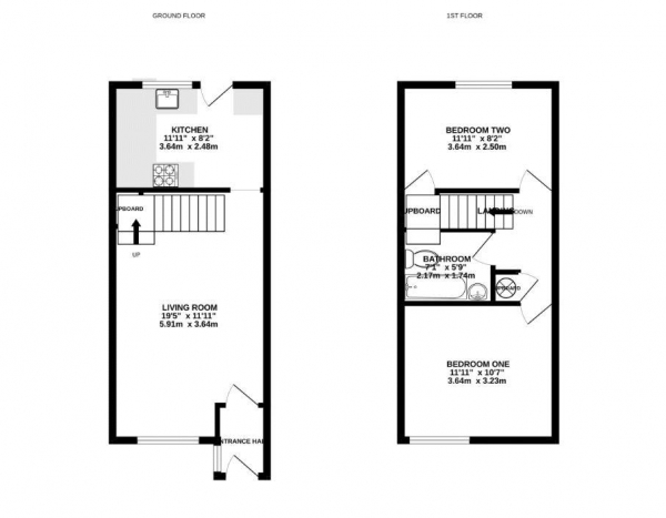 Floor Plan Image for 2 Bedroom Terraced House for Sale in Thorpe Gardens, Alton