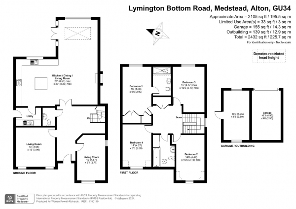 Floor Plan for 4 Bedroom Detached House for Sale in Lymington Bottom Road, Medstead, Medstead, GU34, 5EP - Guide Price &pound950,000