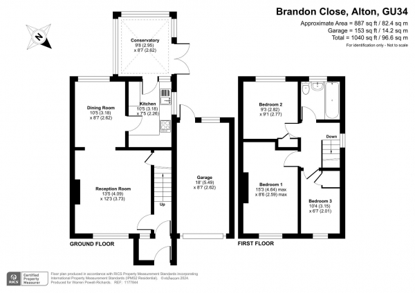 Floor Plan Image for 3 Bedroom Semi-Detached House for Sale in Brandon Close, Alton