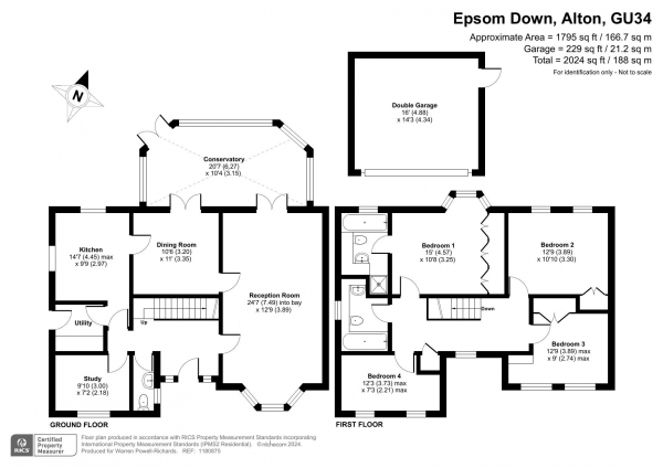 Floor Plan for 4 Bedroom Detached House for Sale in Epsom Down, Alton, GU34, 2TS - Guide Price &pound700,000