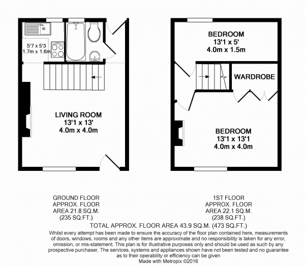 Floor Plan Image for 2 Bedroom Terraced House to Rent in Alton