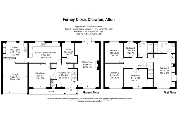 Floor Plan Image for 5 Bedroom Detached House to Rent in Chawton