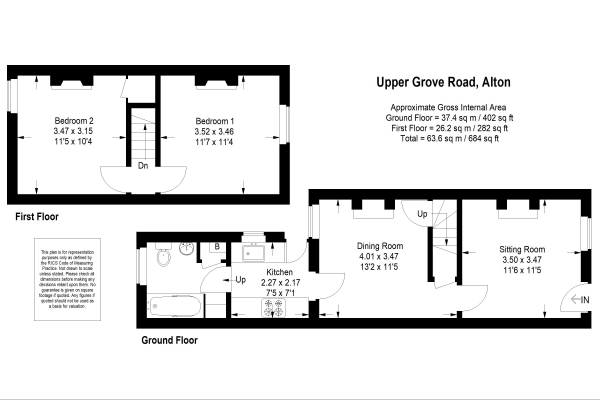 Floor Plan Image for 2 Bedroom Terraced House to Rent in Alton