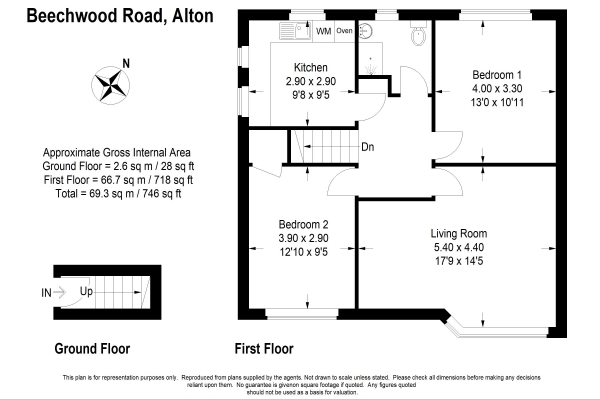 Floor Plan Image for 2 Bedroom Maisonette for Sale in Beechwood Road, Alton