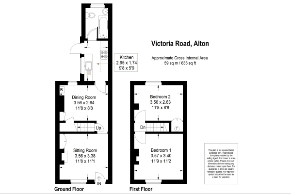 Floor Plan Image for 2 Bedroom Terraced House to Rent in Alton