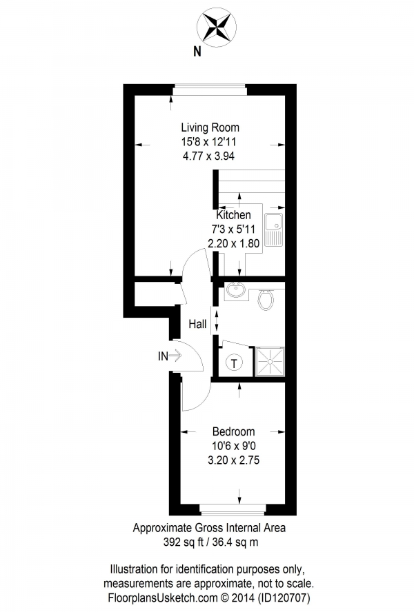 Floor Plan Image for 1 Bedroom Bungalow to Rent in Adams Way, Alton, Hampshire