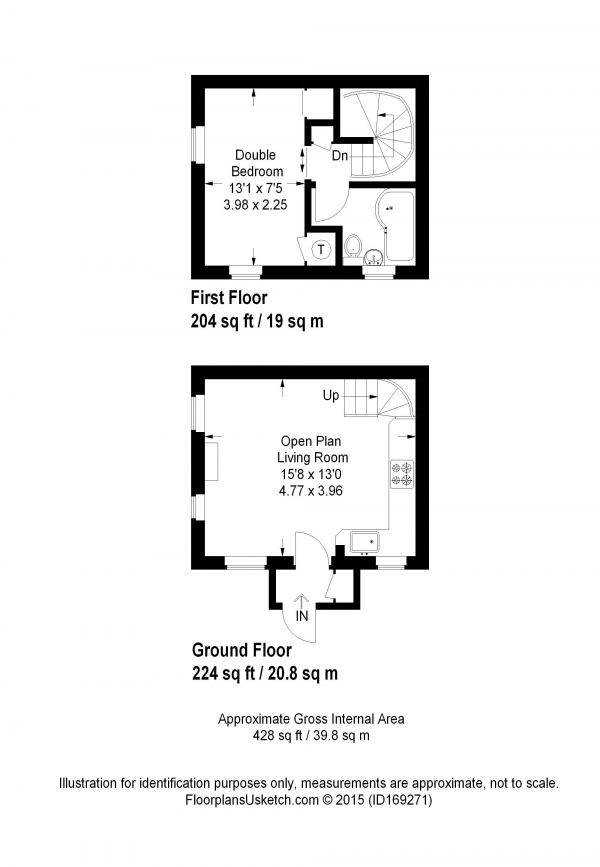 Floor Plan Image for 1 Bedroom Terraced House to Rent in Alton