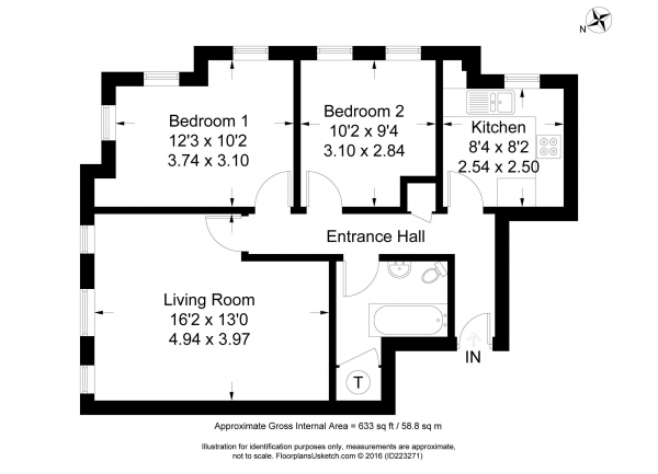 Floor Plan Image for 2 Bedroom Apartment for Sale in Stratford House, Alton