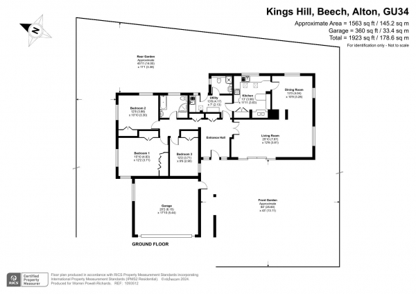 Floor Plan Image for 3 Bedroom Bungalow for Sale in Kings Hill, Beech