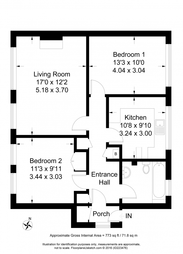 Floor Plan Image for 2 Bedroom Maisonette to Rent in Alton