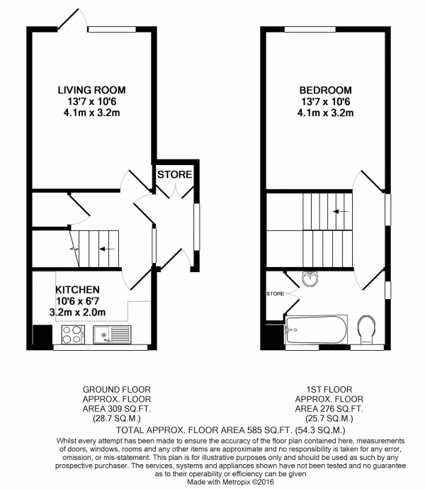 Floor Plan Image for 1 Bedroom Semi-Detached House to Rent in Holybourne