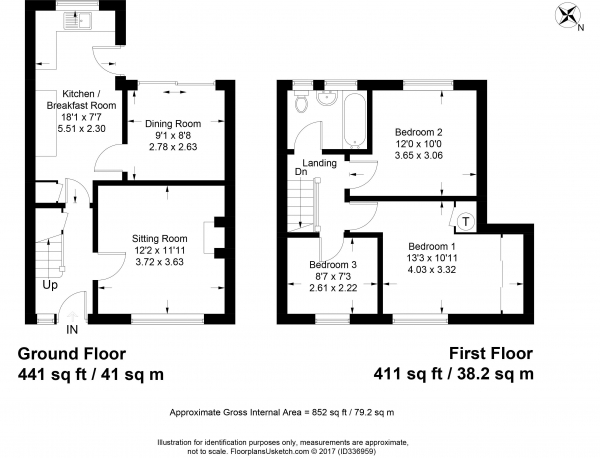 Floor Plan Image for 3 Bedroom Terraced House to Rent in Alton