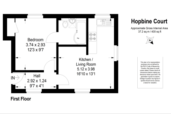 Floor Plan Image for 1 Bedroom Apartment to Rent in Alton