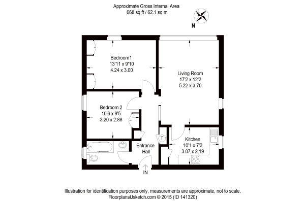 Floor Plan Image for 2 Bedroom Ground Flat to Rent in Alton