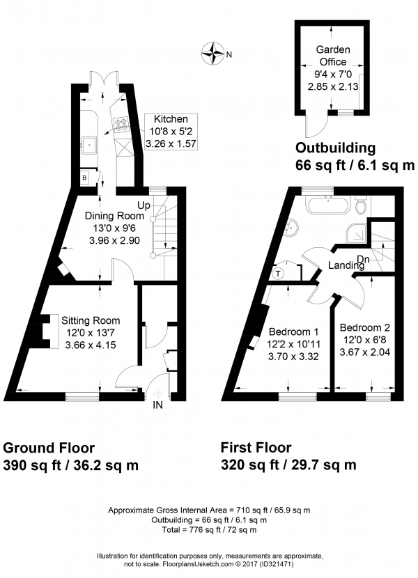 Floor Plan for 2 Bedroom Property to Rent in Alton, GU34, 1HS - £265 pw | £1150 pcm