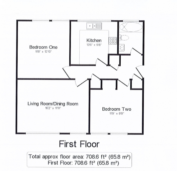 Floor Plan Image for 2 Bedroom Maisonette to Rent in Alton