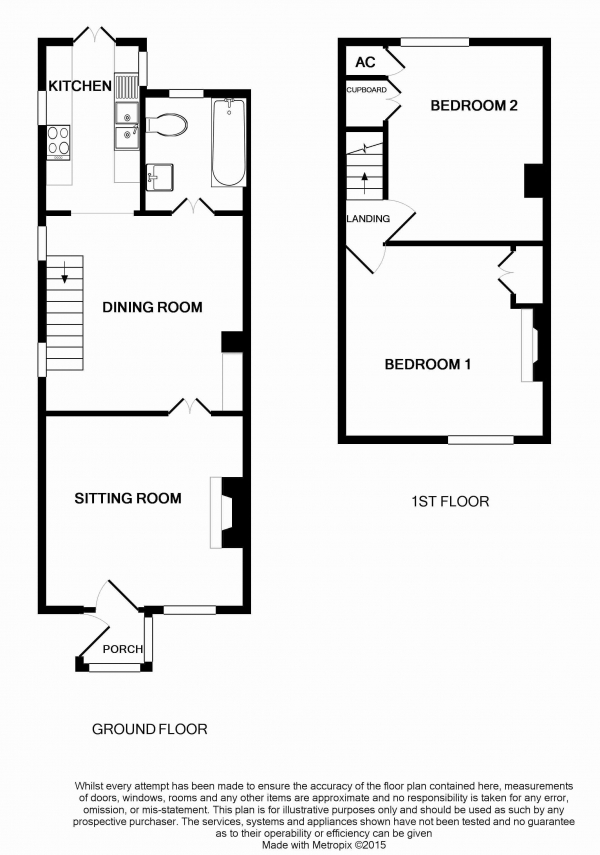 Floor Plan Image for 2 Bedroom Cottage to Rent in Alton