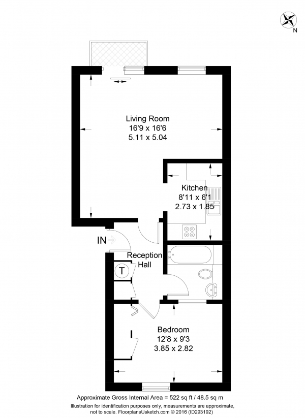 Floor Plan Image for 1 Bedroom Flat to Rent in Alton