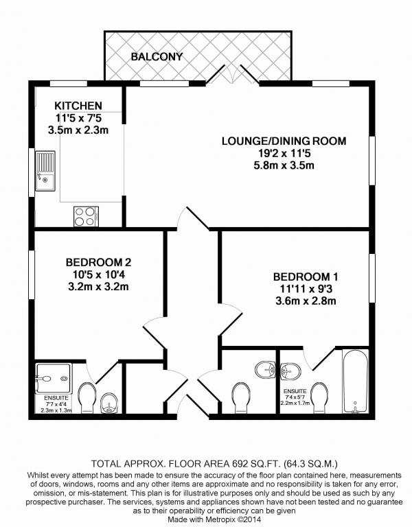 Floor Plan Image for 2 Bedroom Ground Flat to Rent in Alton
