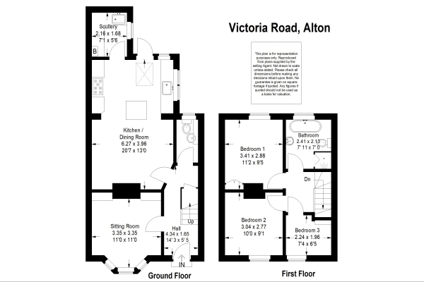 Floor Plan Image for 3 Bedroom Semi-Detached House to Rent in Alton