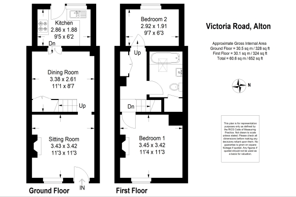 Floor Plan Image for 2 Bedroom Terraced House to Rent in Alton