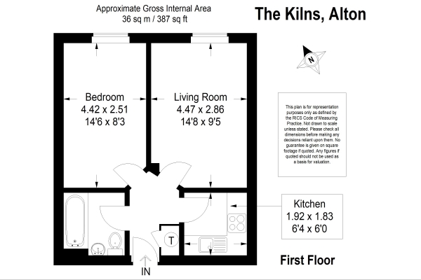 Floor Plan Image for 1 Bedroom Flat to Rent in Wilsom Road, Alton