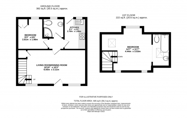 Floor Plan Image for 2 Bedroom Terraced House for Sale in Heath Close, Farnham