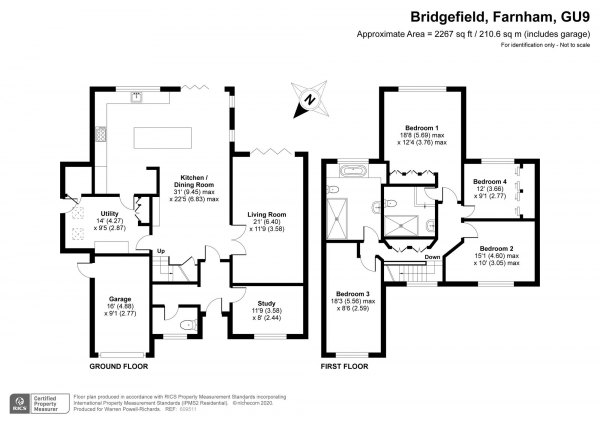 Floor Plan Image for 4 Bedroom Detached House for Sale in Bridgefield, Farnham