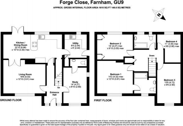 Floor Plan Image for 4 Bedroom Detached House for Sale in Forge Close, Farnham