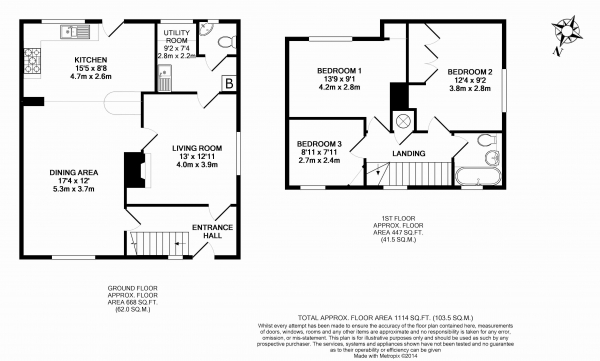 Floor Plan Image for 3 Bedroom Semi-Detached House for Sale in Chaundlers Croft, Farnham