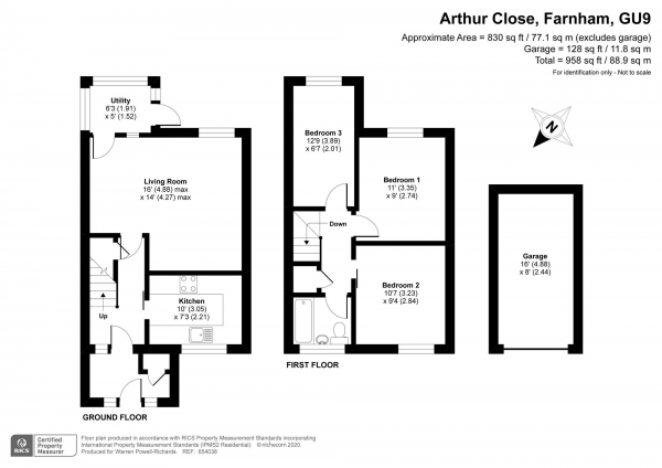 Floor Plan Image for 3 Bedroom End of Terrace House for Sale in Arthur Close, Farnham