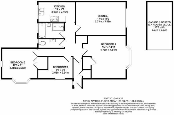 Floor Plan for 3 Bedroom Maisonette for Sale in Firgrove Court, Farnham, GU9, 7QD -  &pound350,000
