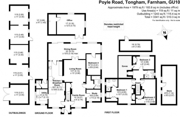 Floor Plan for 4 Bedroom Detached House for Sale in Poyle Road, Farnham, Tongham, GU10, 1BS -  &pound1,250,000