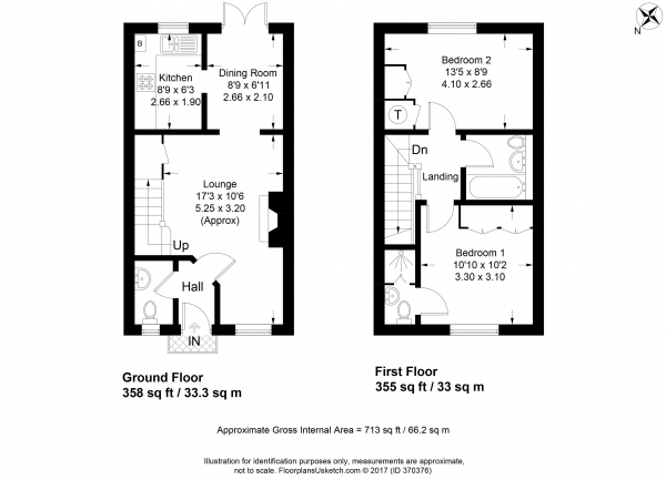 Floor Plan Image for 2 Bedroom Terraced House for Sale in Badshot Lea Road, Farnham