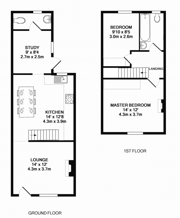 Floor Plan Image for 2 Bedroom Terraced House for Sale in Farnborough Road, Farnham