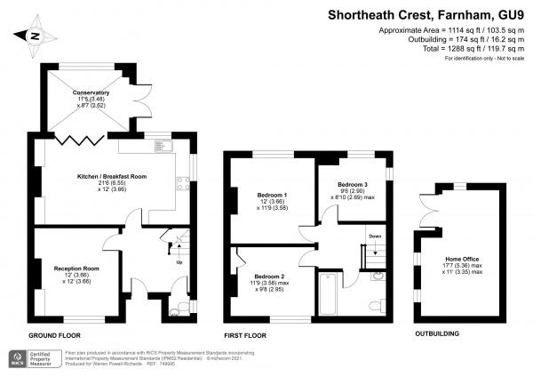 Floor Plan Image for 3 Bedroom Semi-Detached House for Sale in Shortheath Crest, Farnham