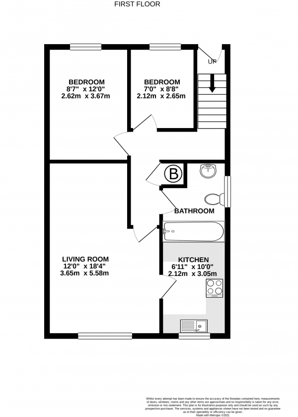 Floor Plan Image for 2 Bedroom Flat for Sale in Guildford Road, Farnham