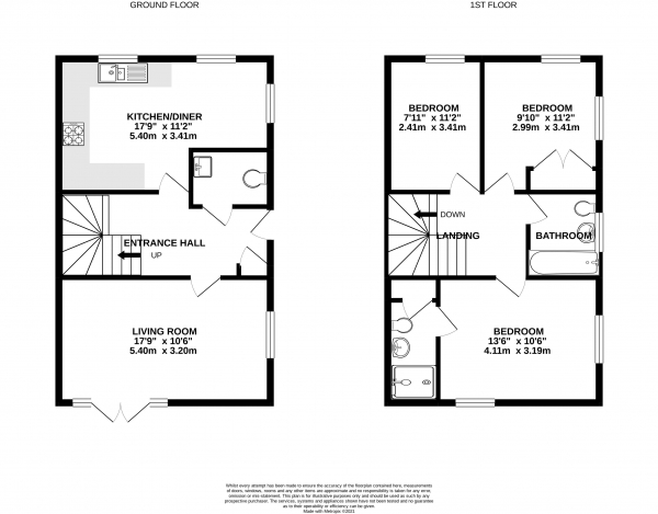 Floor Plan Image for 3 Bedroom Semi-Detached House for Sale in Keepsake Close, Farnham