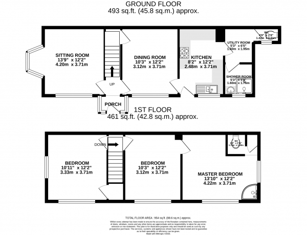 Floor Plan Image for 3 Bedroom Semi-Detached House for Sale in Broadwell Road, Farnham