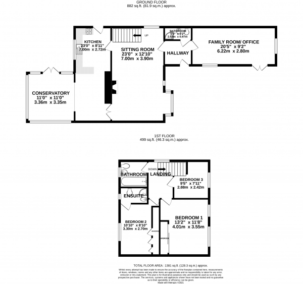 Floor Plan Image for 3 Bedroom Detached House for Sale in Hillary Road, Farnham