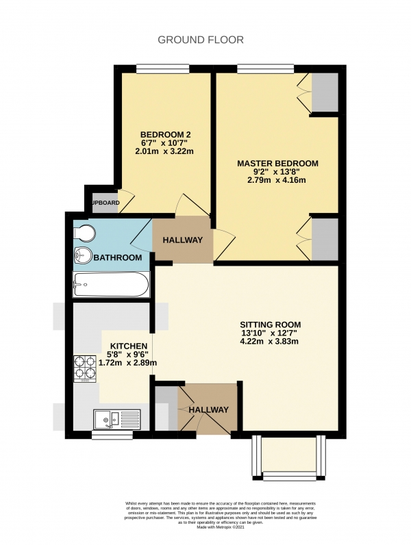 Floor Plan Image for 2 Bedroom Maisonette to Rent in Lea Court, Farnham