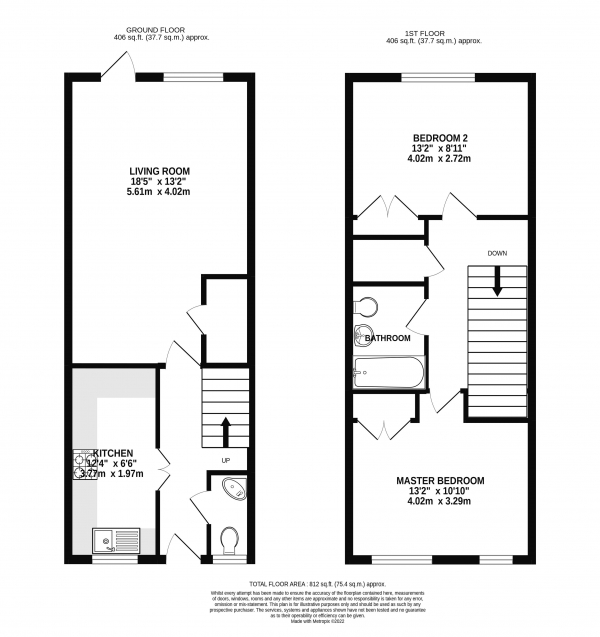 Floor Plan Image for 2 Bedroom Semi-Detached House for Sale in Wey Meadow Close, Farnham