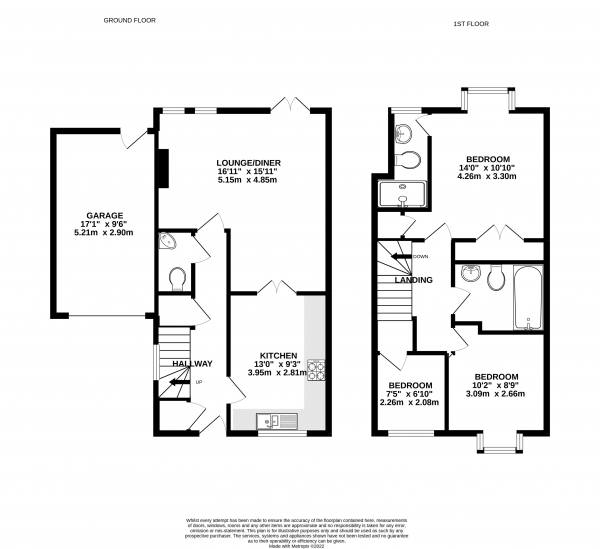 Floor Plan Image for 3 Bedroom End of Terrace House for Sale in Fairholme Gardens, Farnham