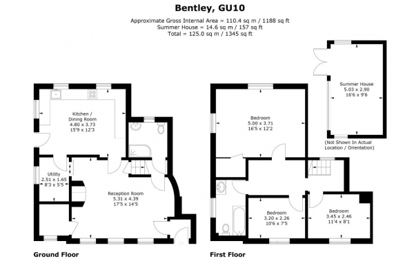 Floor Plan Image for 3 Bedroom Semi-Detached House for Sale in Bentley, Farnham