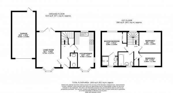 Floor Plan Image for 3 Bedroom Detached House for Sale in Juniper Close, Farnham