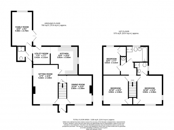 Floor Plan Image for 3 Bedroom Detached House for Sale in Upper Bourne Lane, Farnham