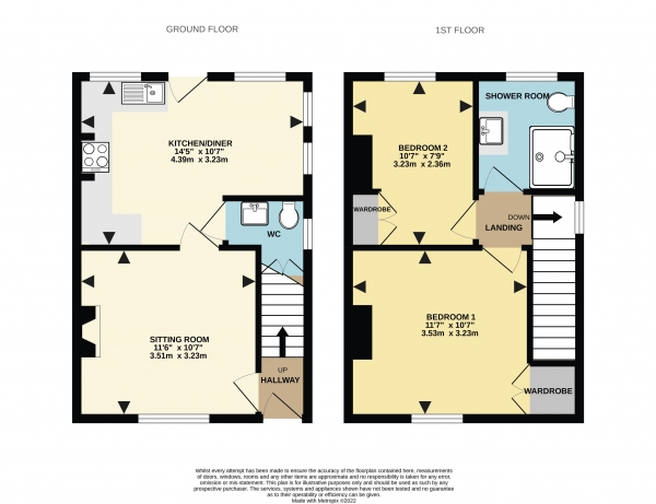 Floor Plan Image for 2 Bedroom Semi-Detached House to Rent in Fox Yard, Farnham