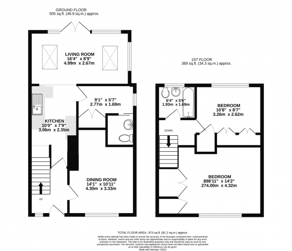 Floor Plan Image for 2 Bedroom Semi-Detached House for Sale in Talbot Road, Farnham