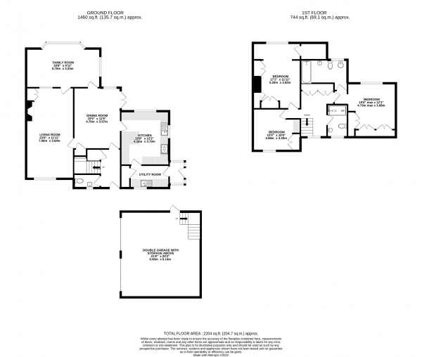 Floor Plan Image for 3 Bedroom Semi-Detached House to Rent in Furze Hill, Farnham