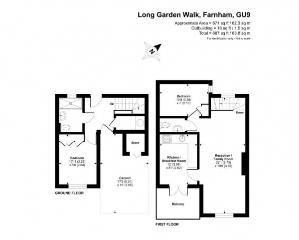 Floor Plan Image for 2 Bedroom Mews for Sale in Long Garden Walk, Farnham